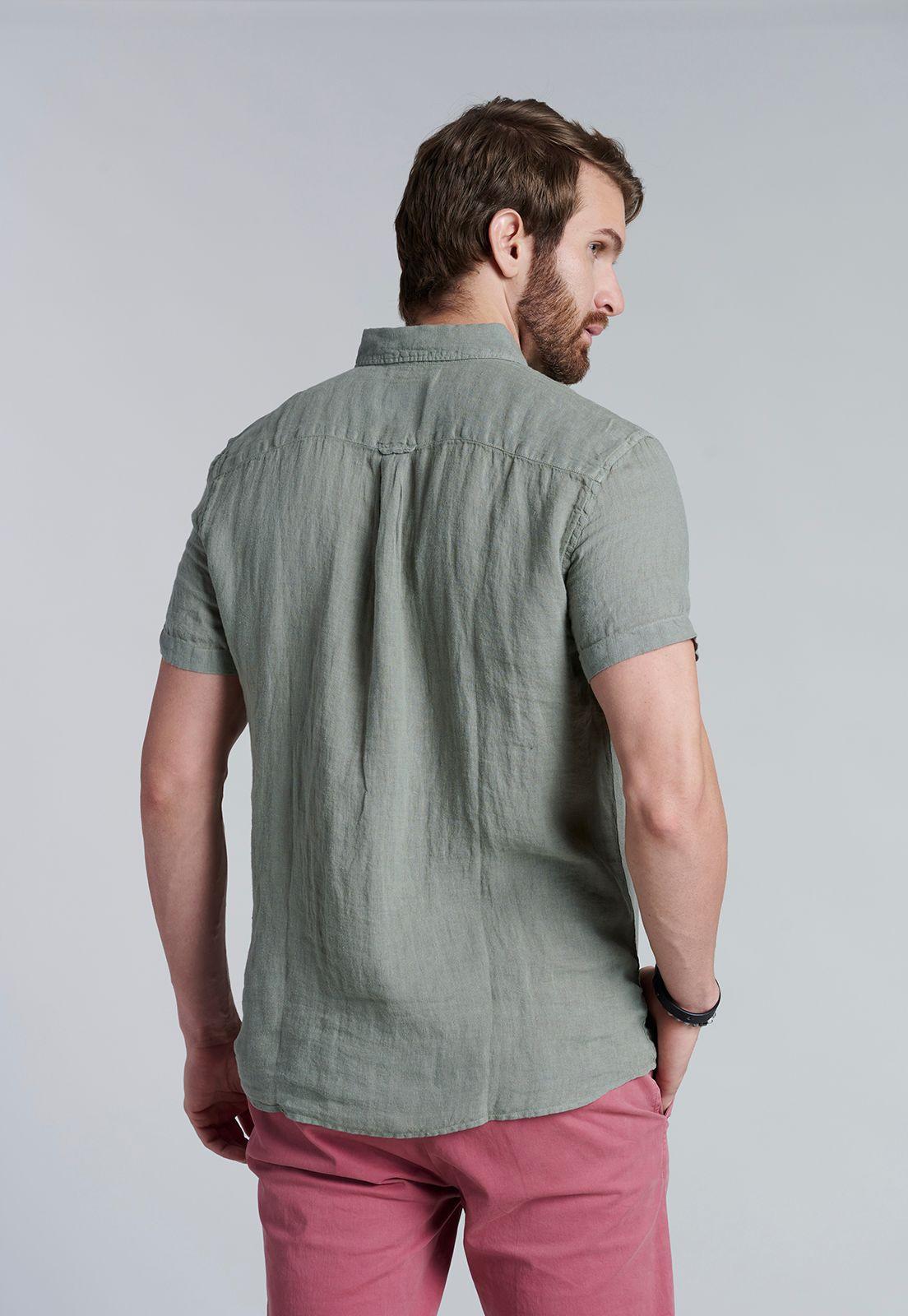 Camisa Lino Lavada F Green-3