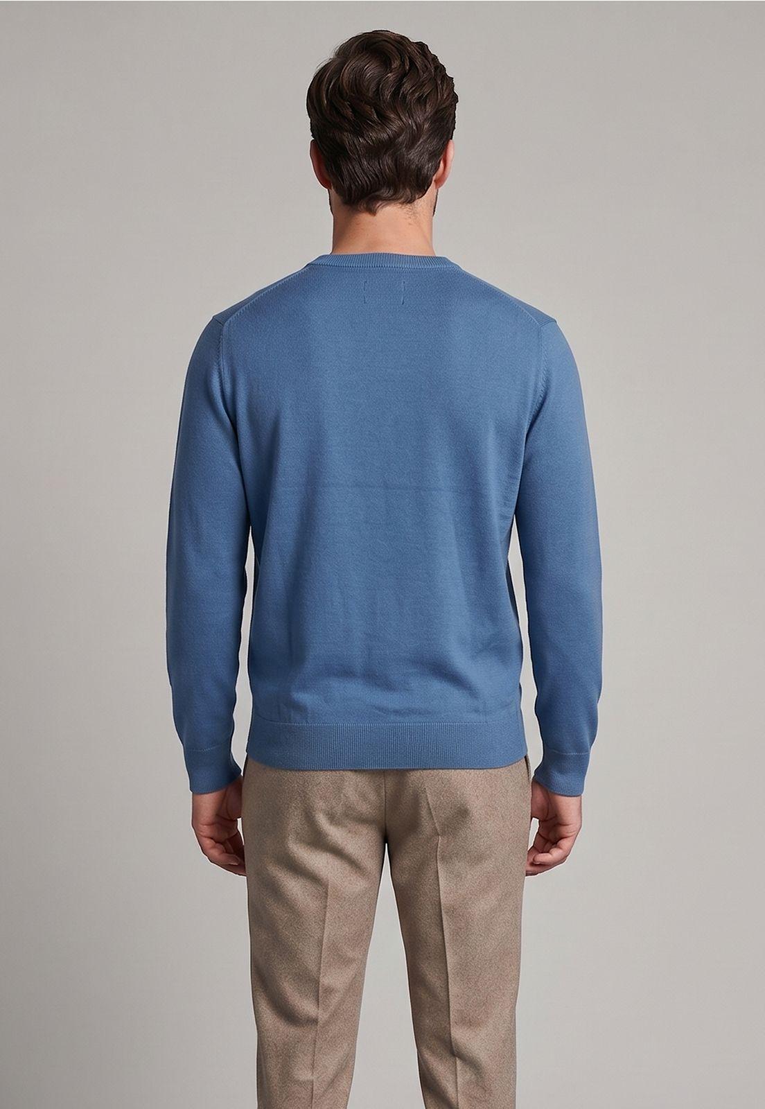Sweater Arizona V-Neck Solido Blue-2