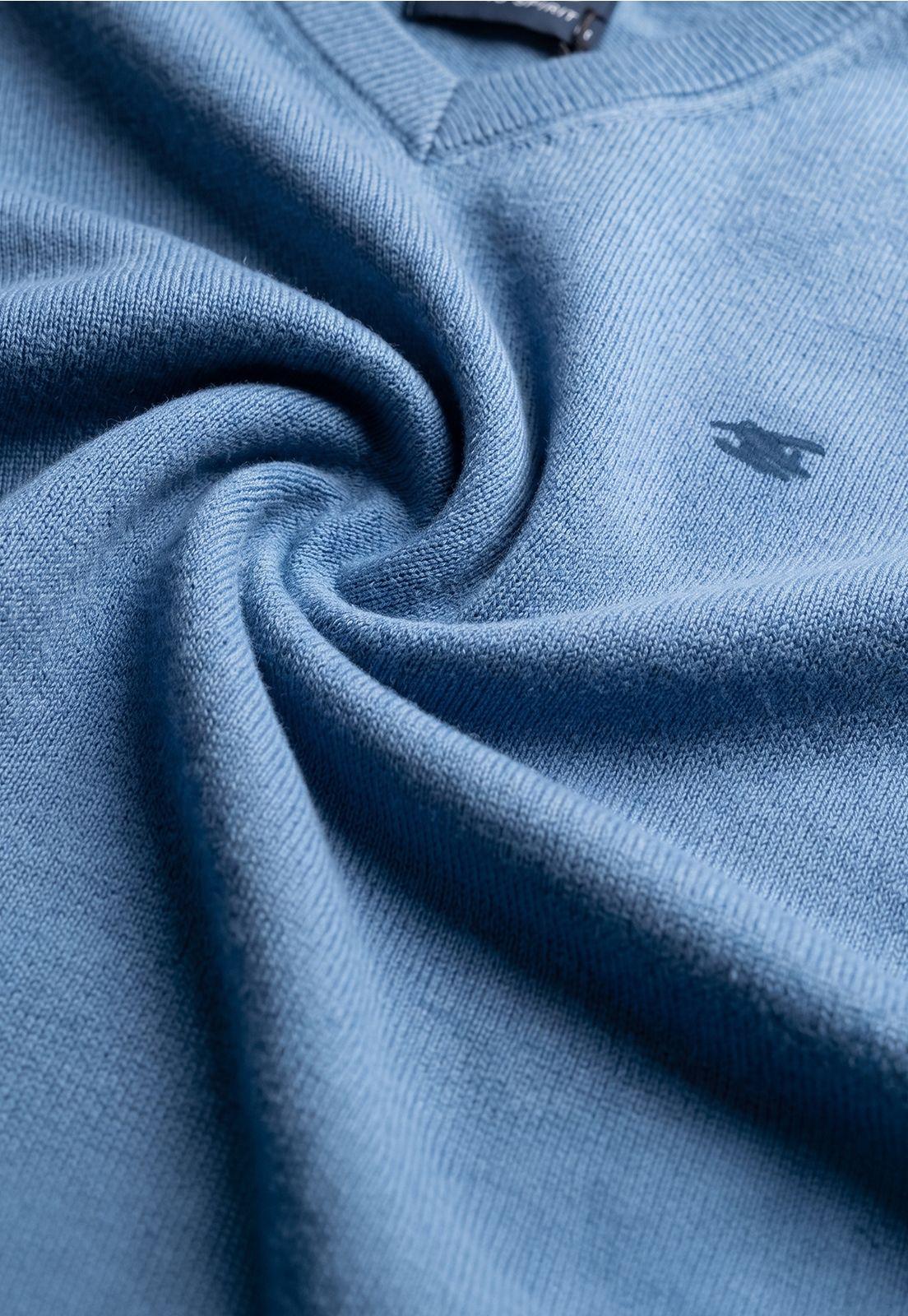 Sweater Arizona V-Neck Solido Blue-3