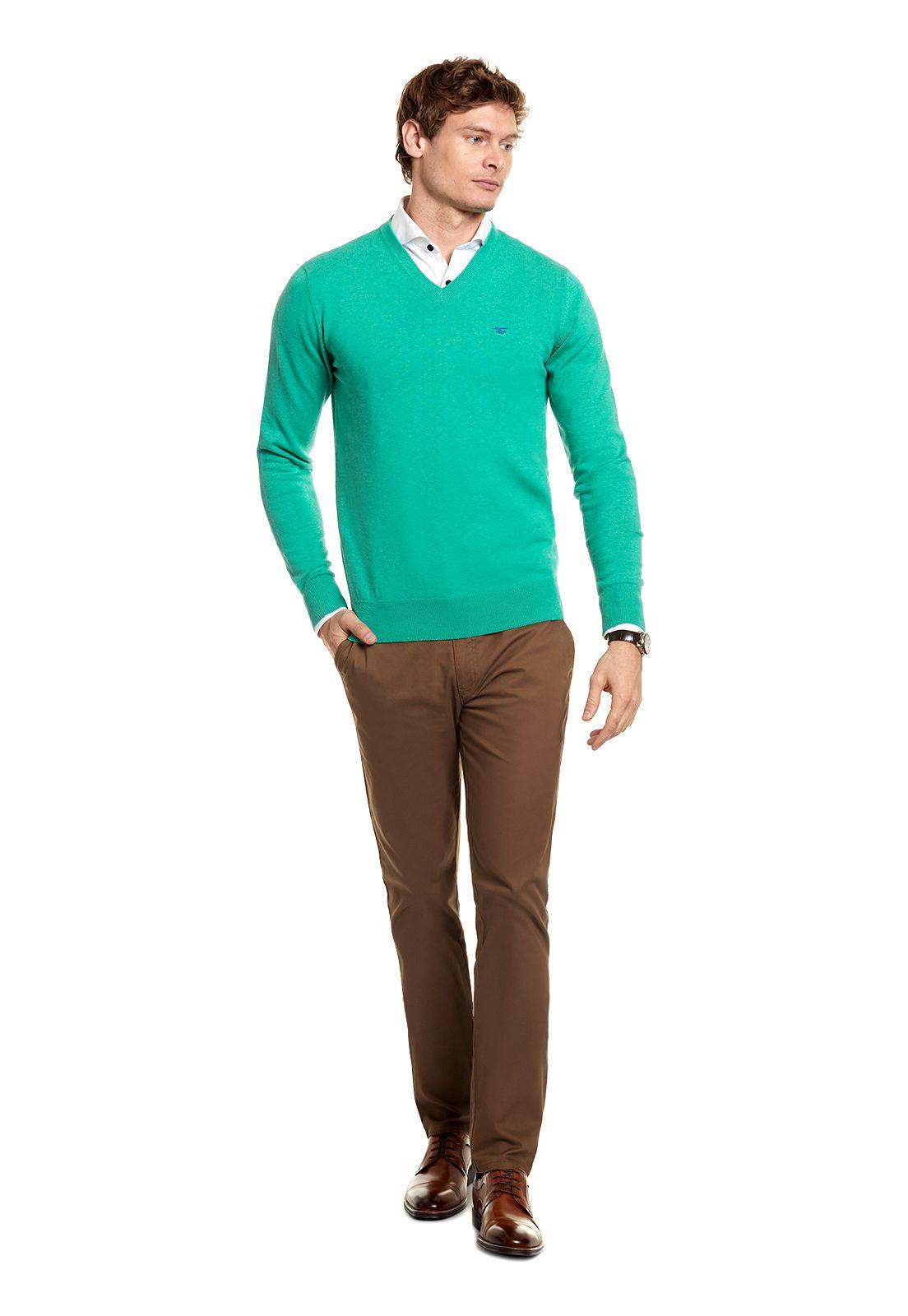 Sweater Melange Smart Casual L/S Lt.Green Melange-1