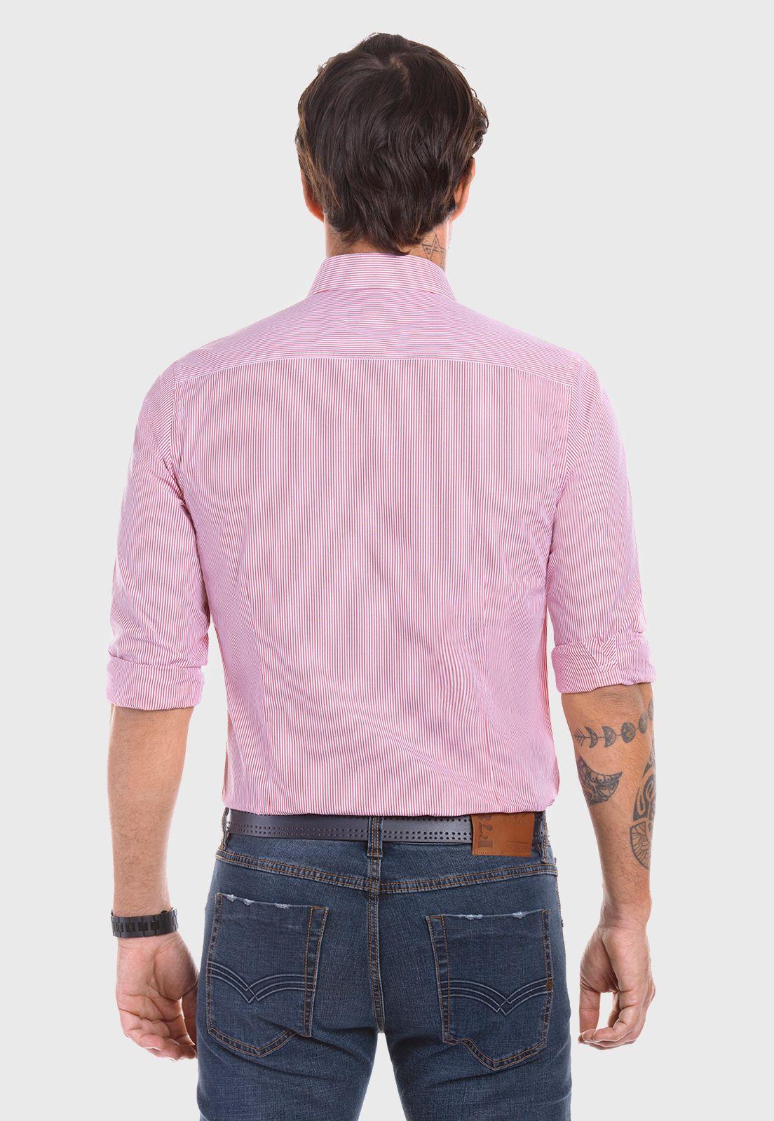 Camisa Striped College F Dk Red-2