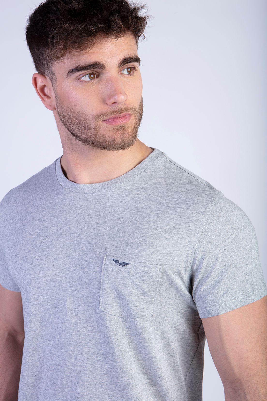 Polera Básica Bolsillo Houston Grey Melange-3
