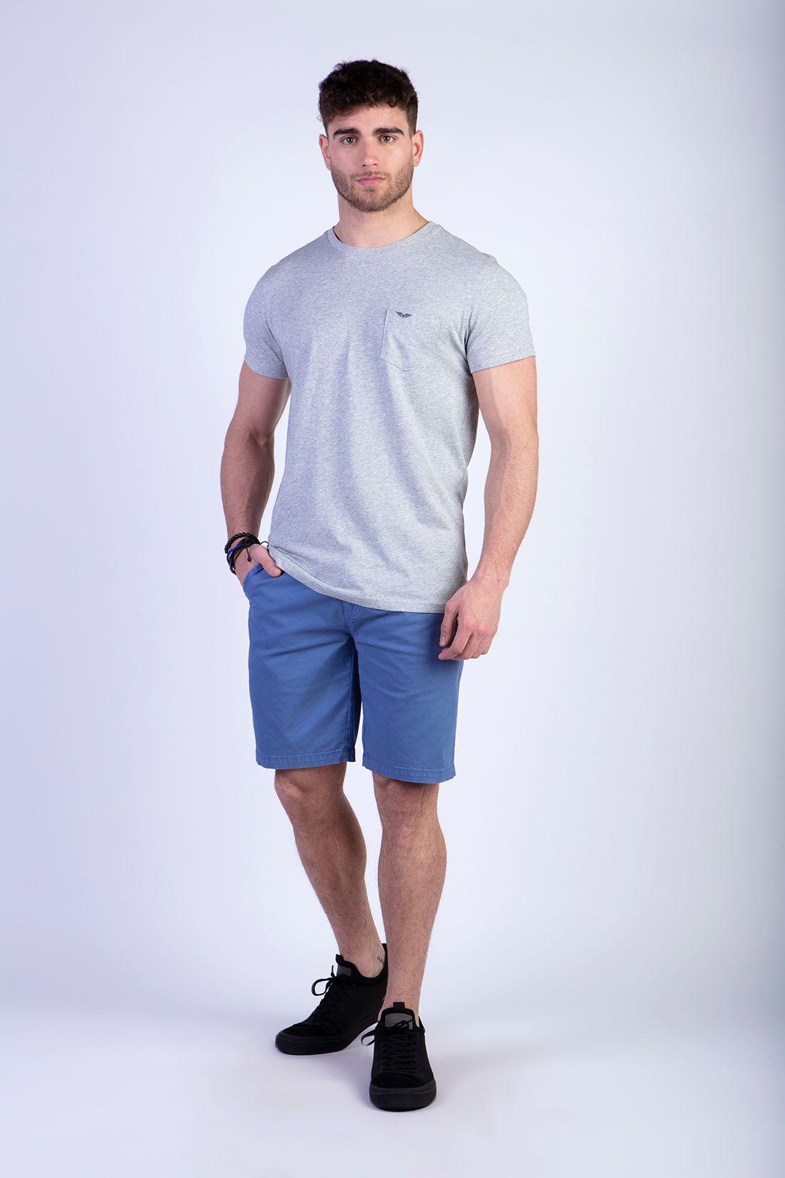 Polera Básica Bolsillo Houston Grey Melange-2