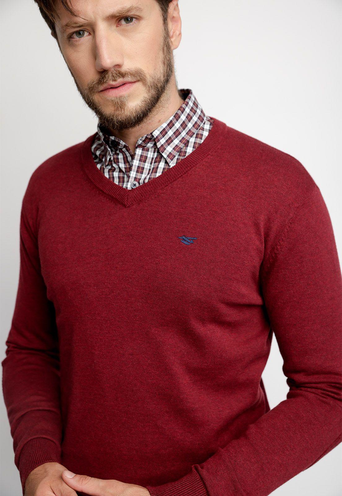 Sweater Melange Smart Casual Red Melange-2