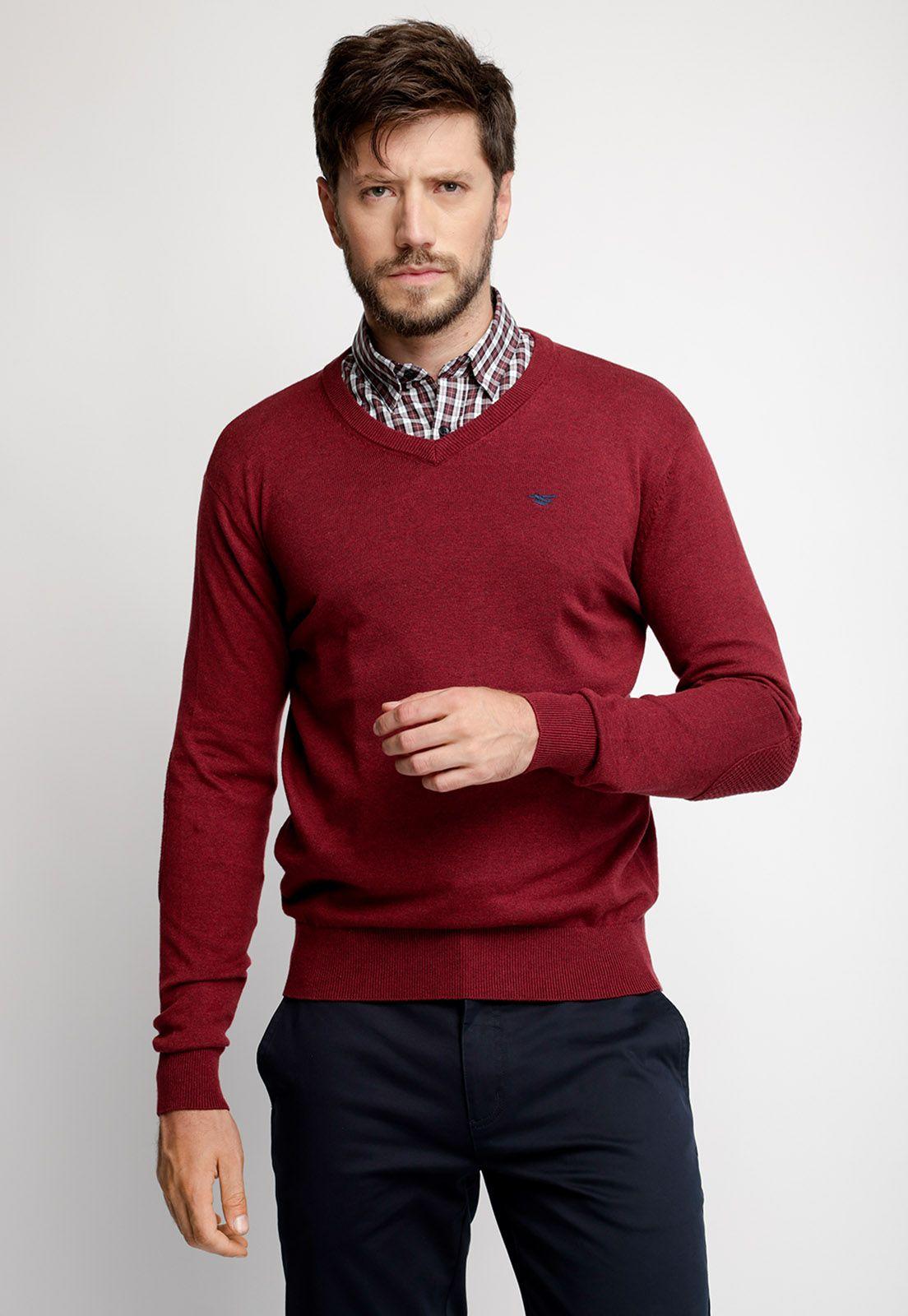 Sweater Melange Smart Casual Red Melange-0