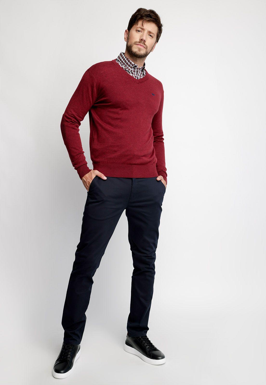 Sweater Melange Smart Casual Red Melange-3