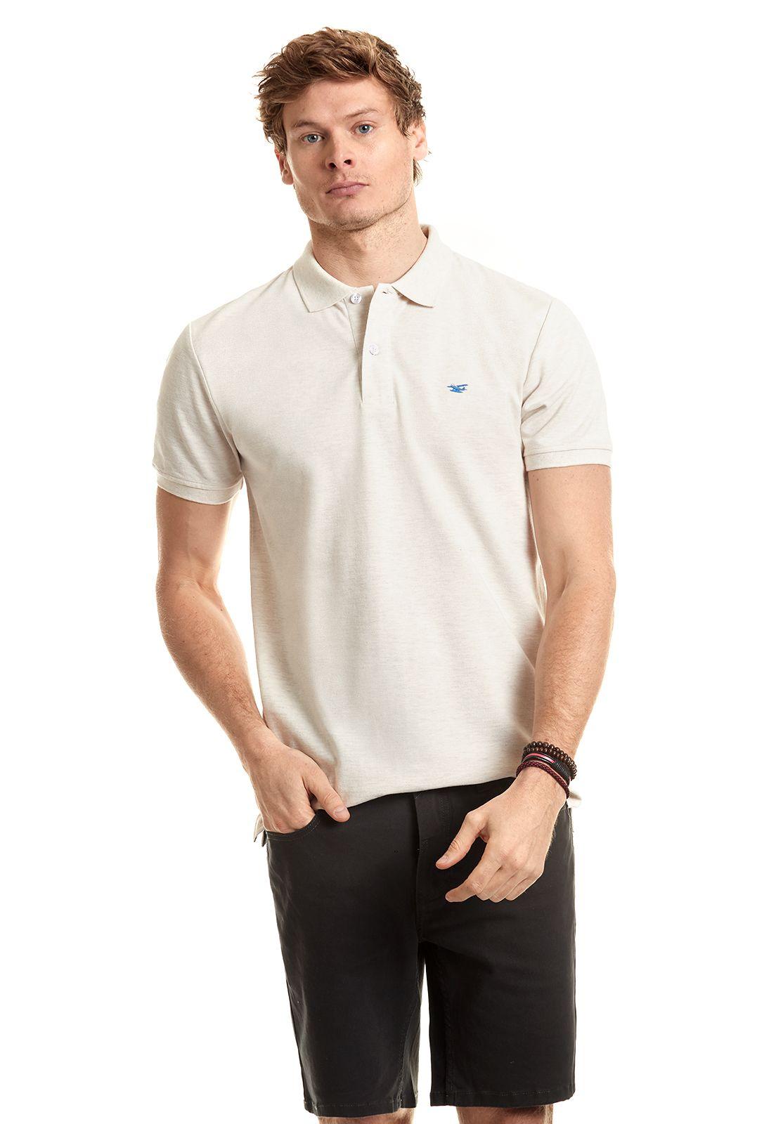 Polera Polo Básica Ecru Melange-0