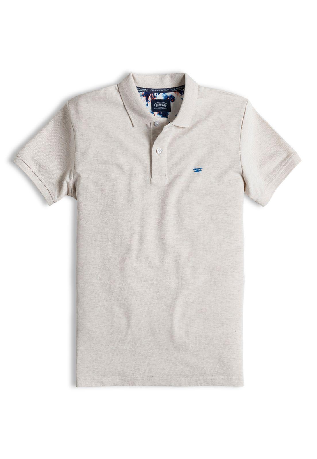 Polera Polo Básica Ecru Melange-4