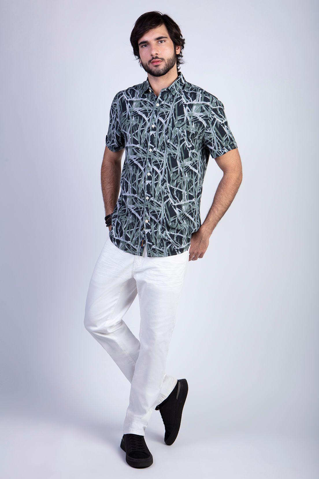 Camisa Estampada Bamboo Fj Green-2