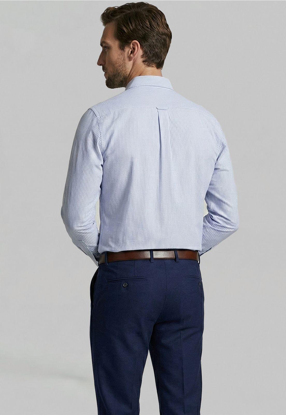 Camisa Sport Oxford Listada Sky-3