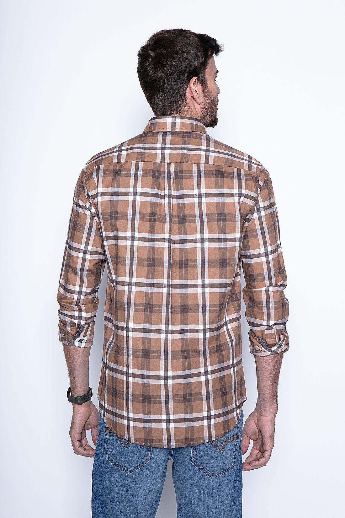 Camisa Checkered Denver F Camel-1