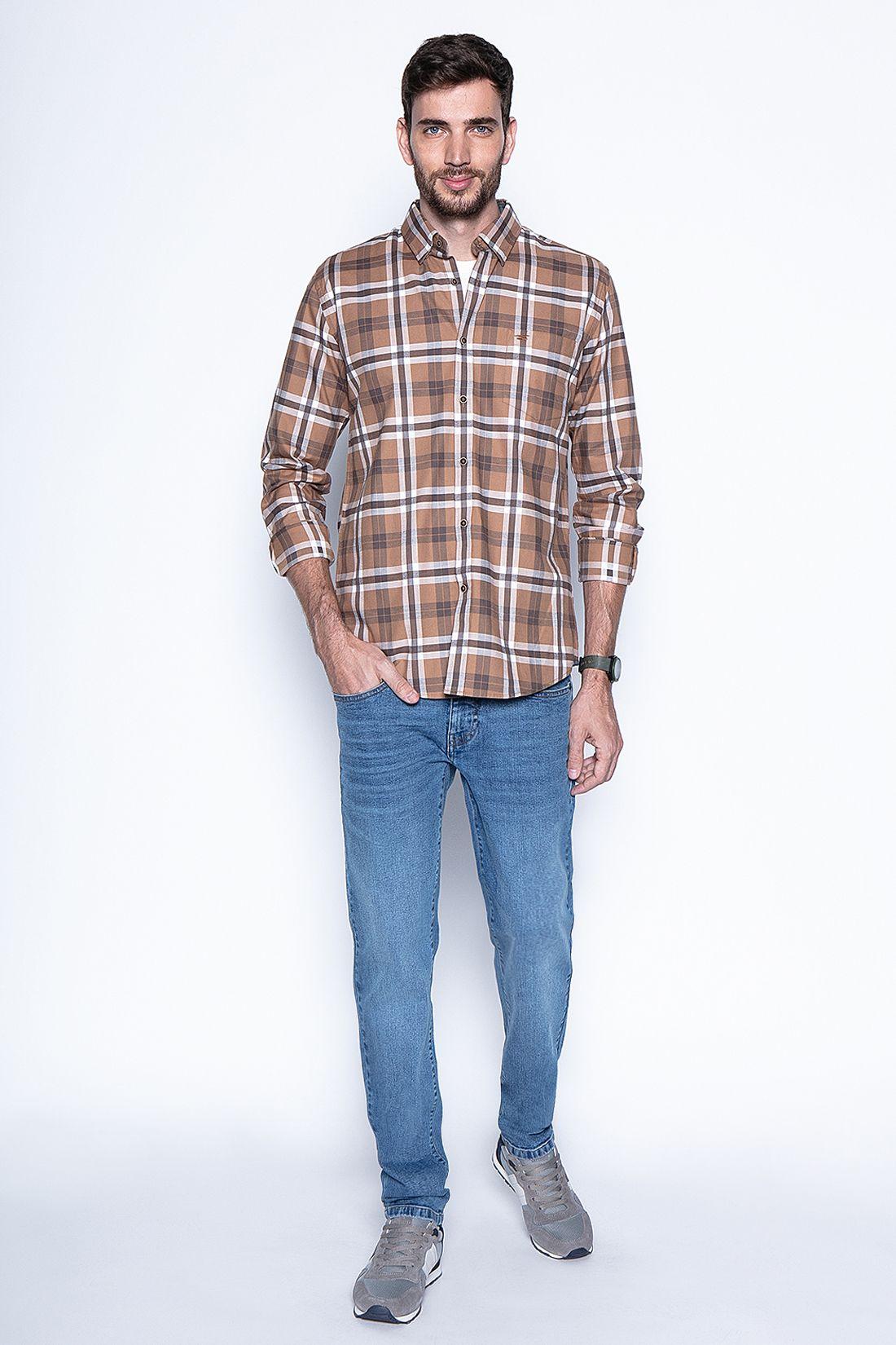 Camisa Checkered Denver F Camel-3