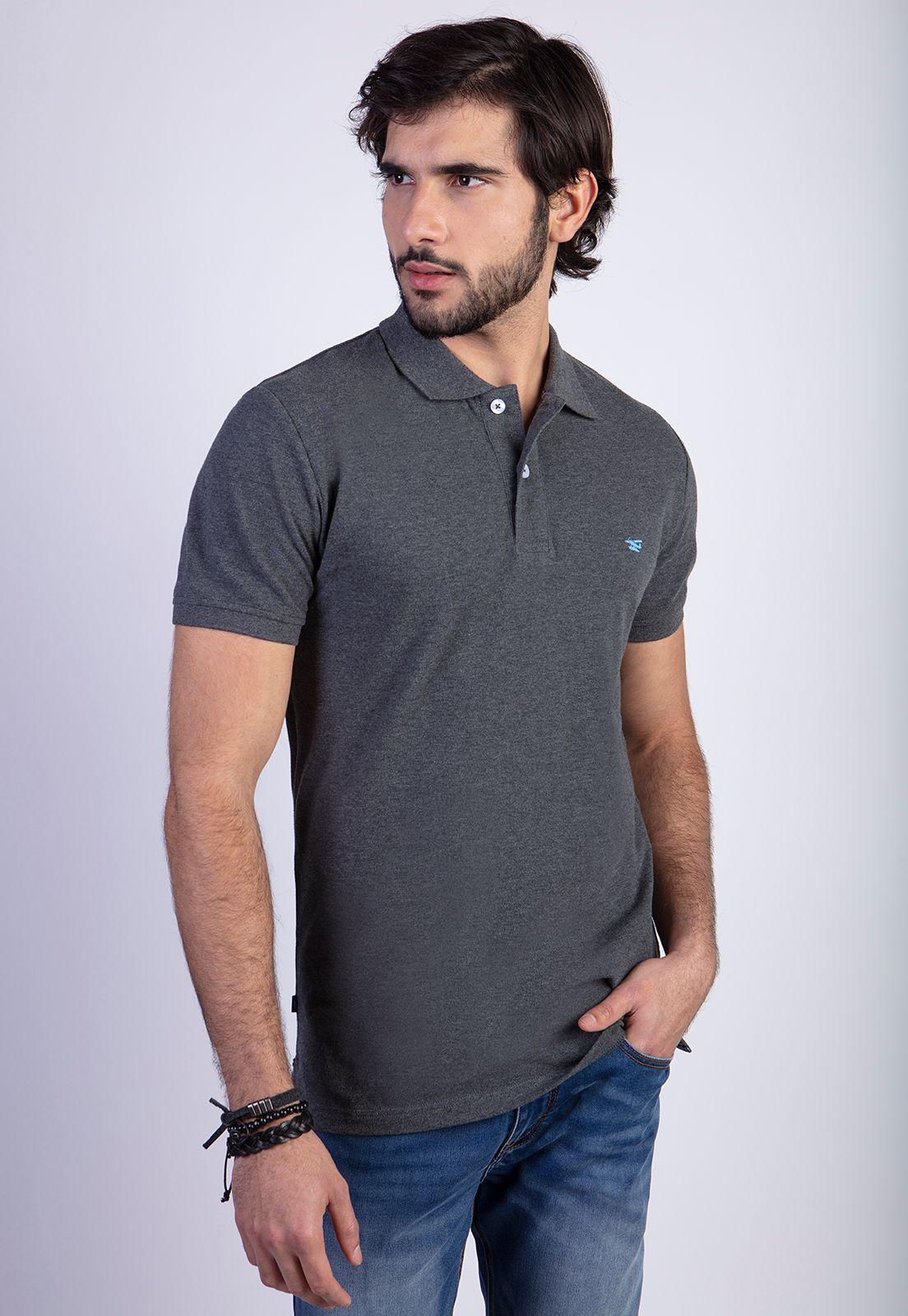 Polera Polo Básica Grafito Mela-0