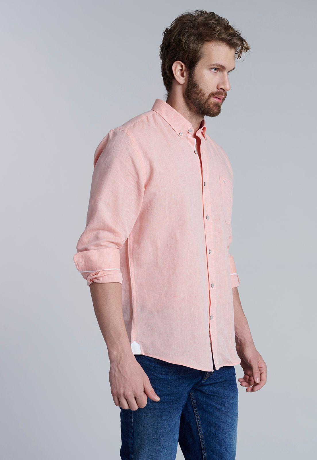 Camisa Sport Lino F Orange-0