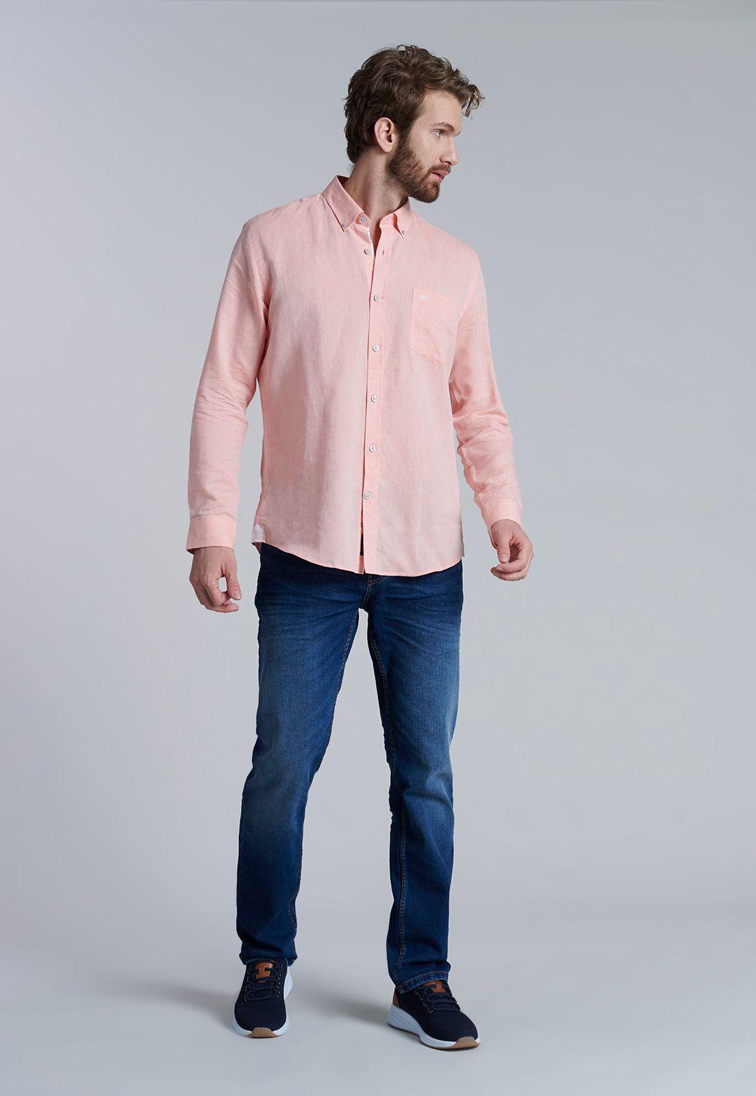 Camisa Sport Lino F Orange-1