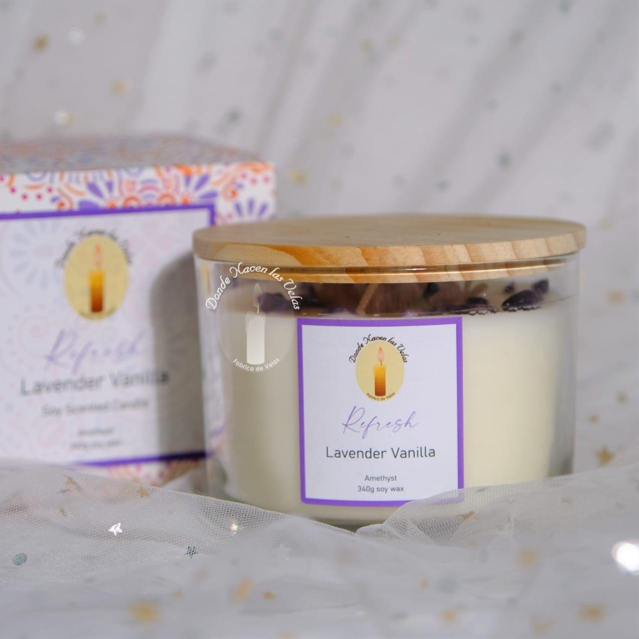  Velas Aromáticas Lavanda Y Vainilla, Amatista 340 Grs-3