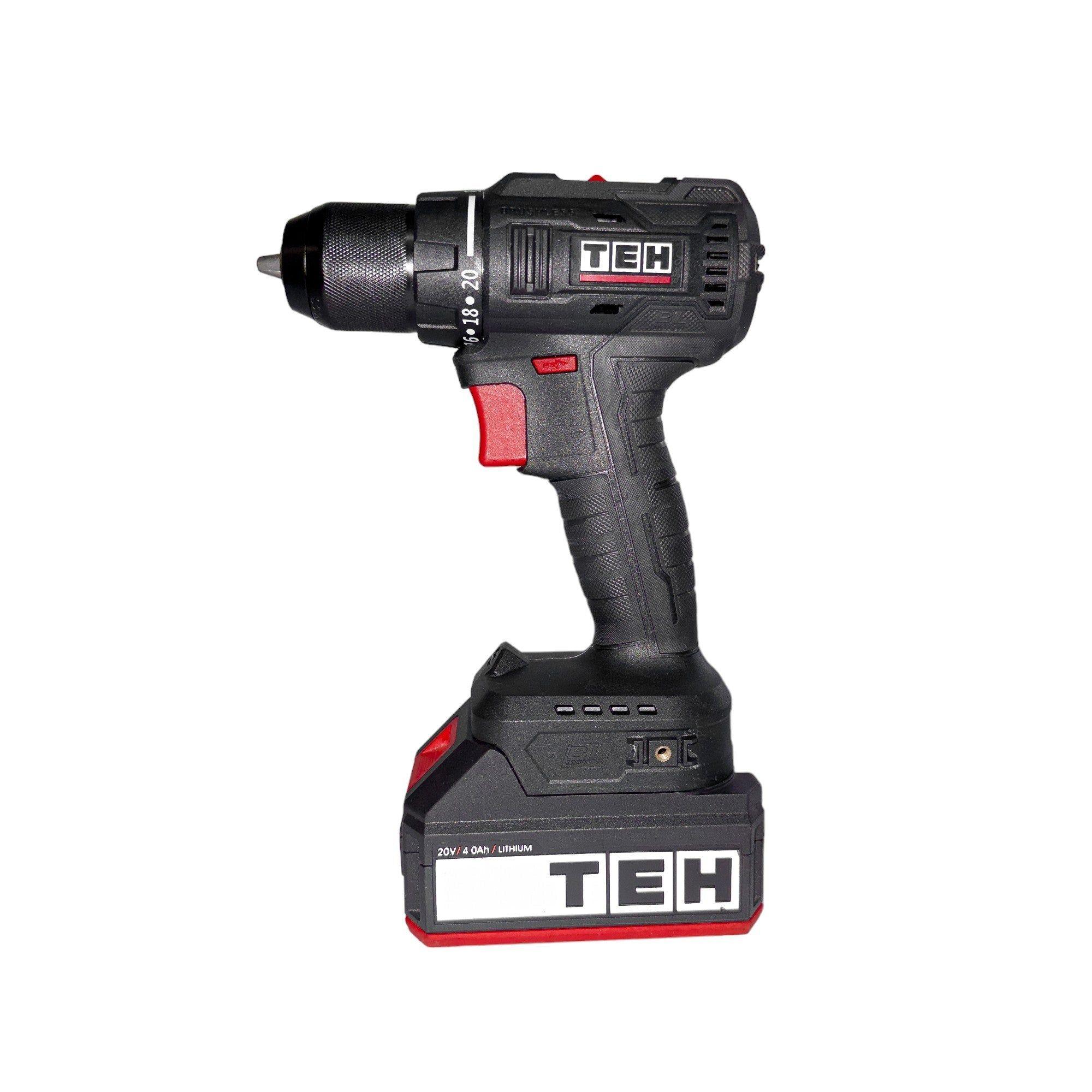 Taladro Inalambrico 20V 50NM + 1 Batería 4.0Ah + Cargador TEHTOOLS-4