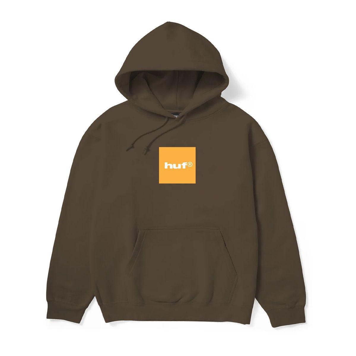 Poleron Huf 89 Box Logo Hoodie Chocolate-2