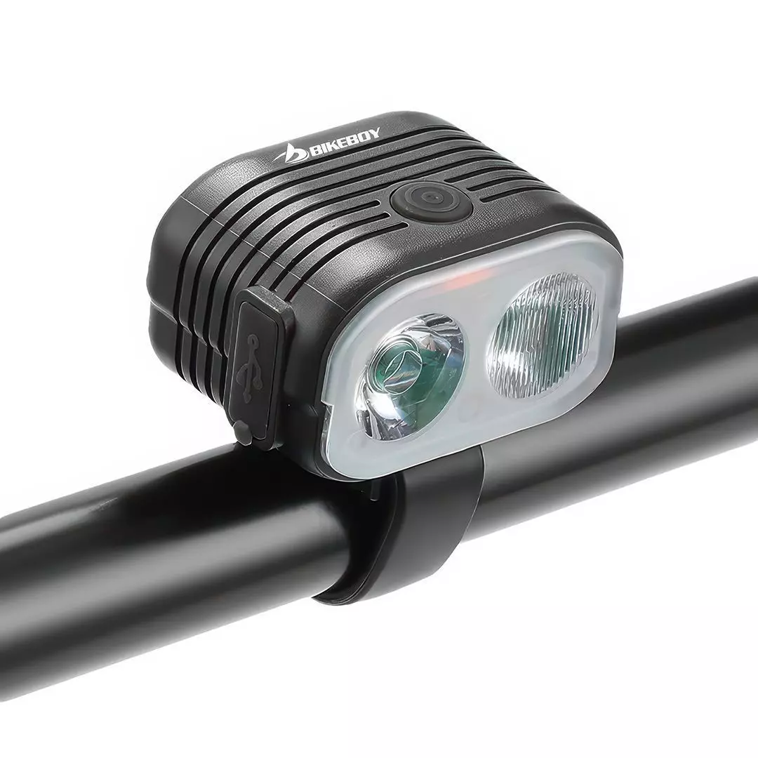 Luz Delantera para Bicicleta con Bocina USB Recargable-1