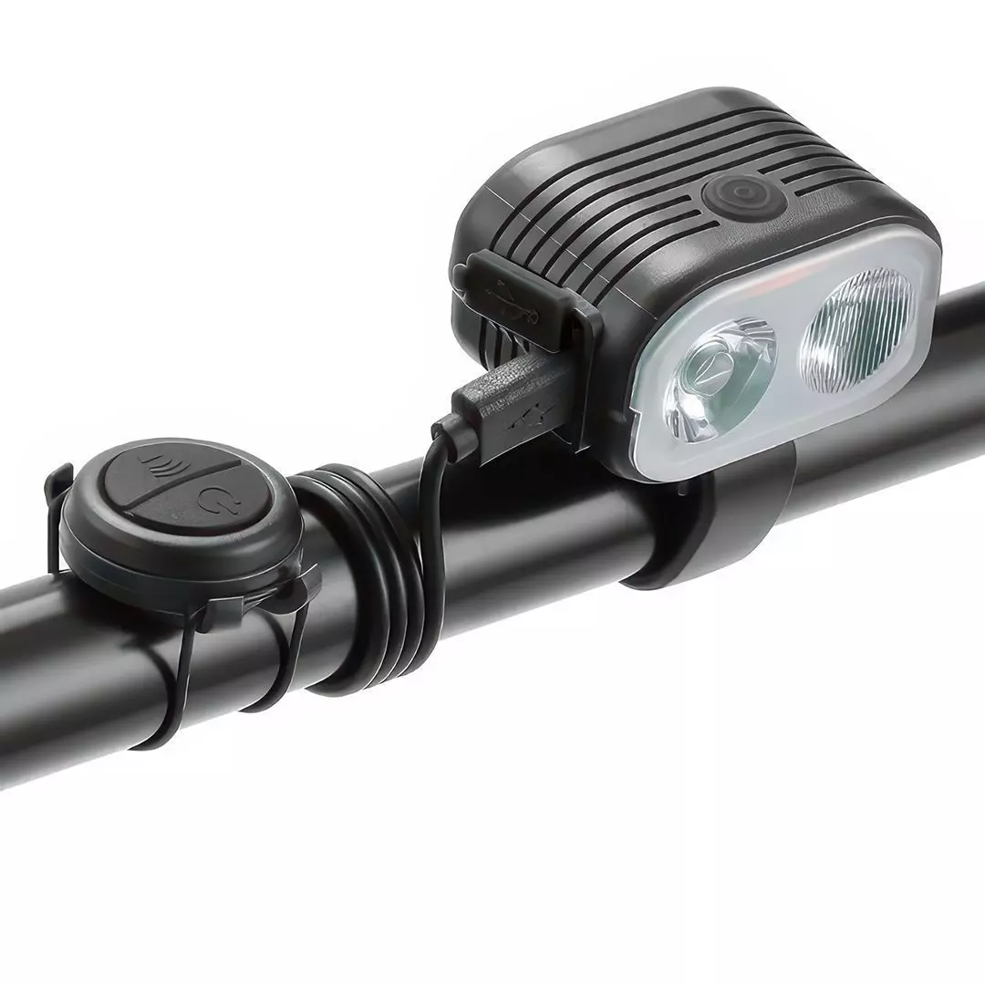 Luz Delantera para Bicicleta con Bocina USB Recargable-2