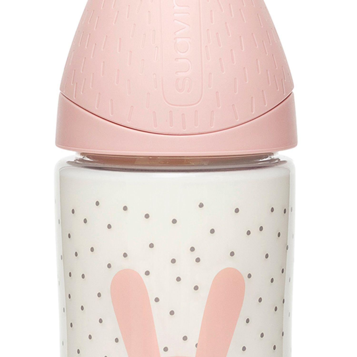 MAMADERA 360 ML TETINA REDONDA SILICONA HYGGE RABBIT ROSADO-2