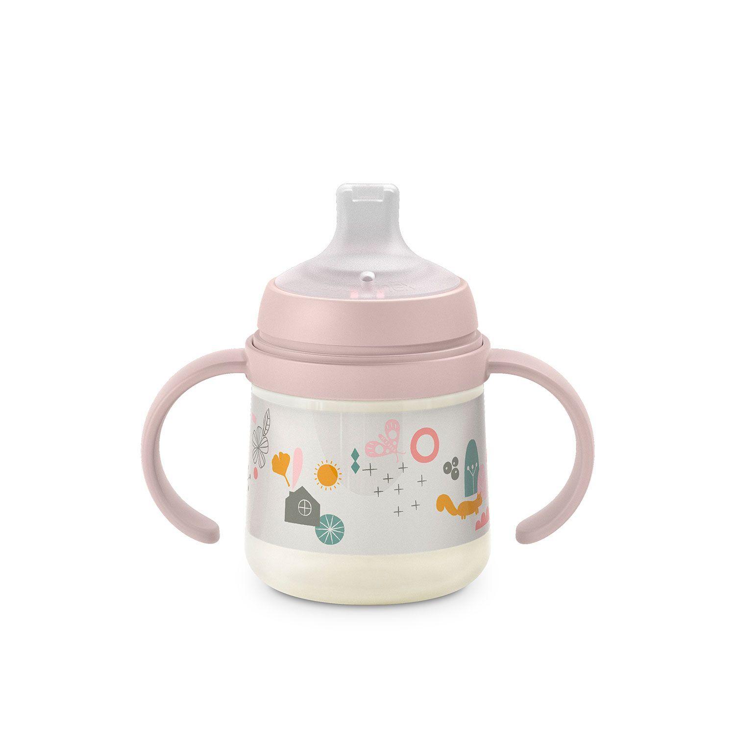 Biberon asas 150 ml +6 meses Walk Pink-1