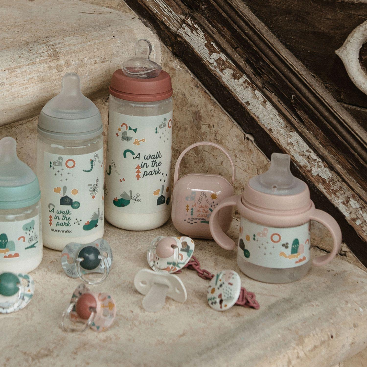 Biberon asas 150 ml +6 meses Walk Pink-2