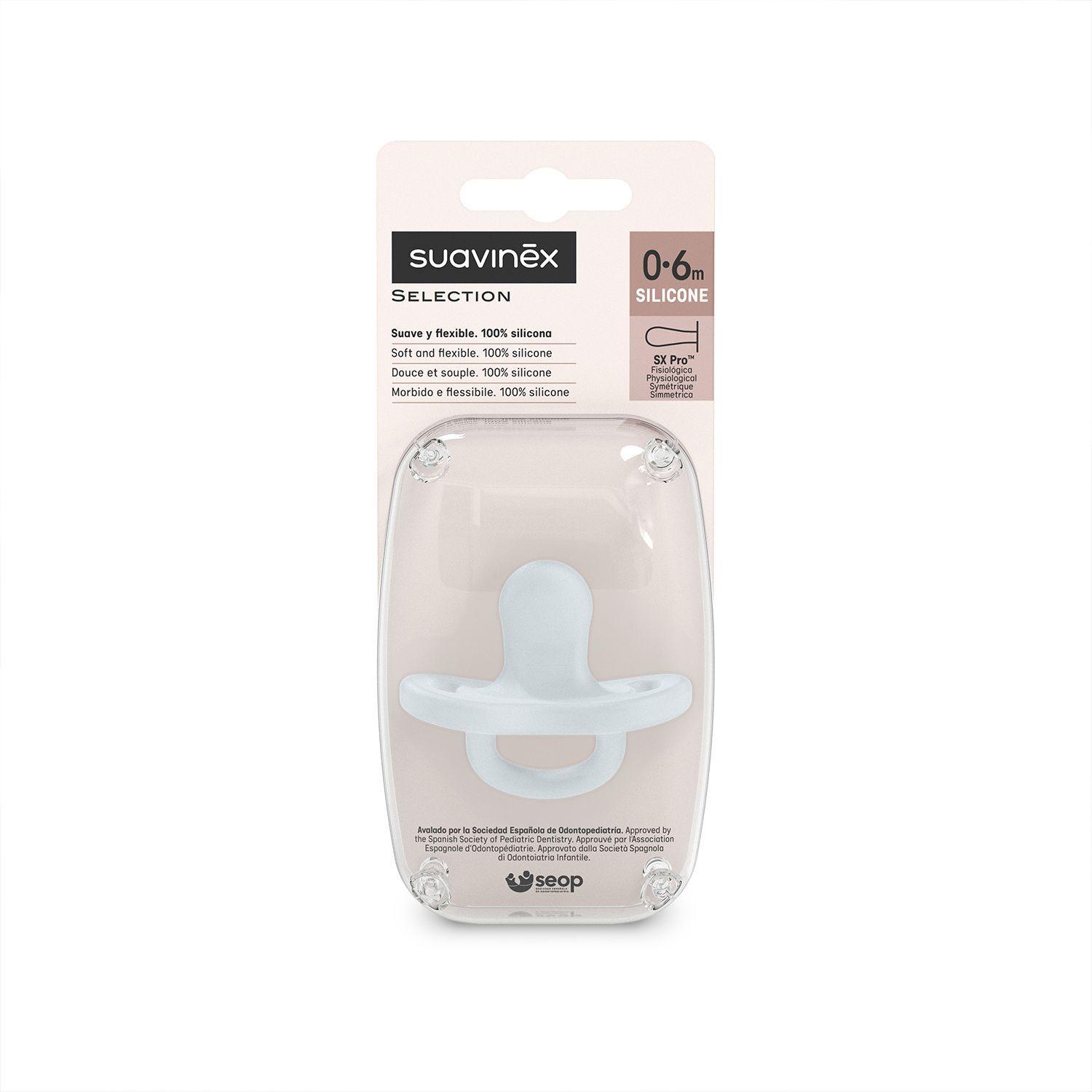 Chupete 0-6 Meses Todosilicona Fisiológico Sx Pro Azul-2