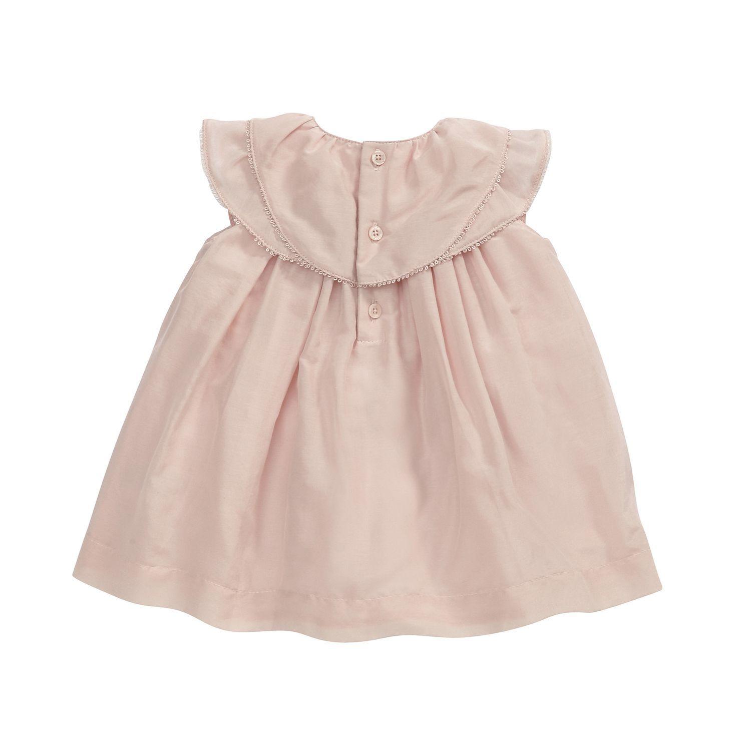 Vestido De Niña Palo Rosa Manga Corta 3/6 Meses-2