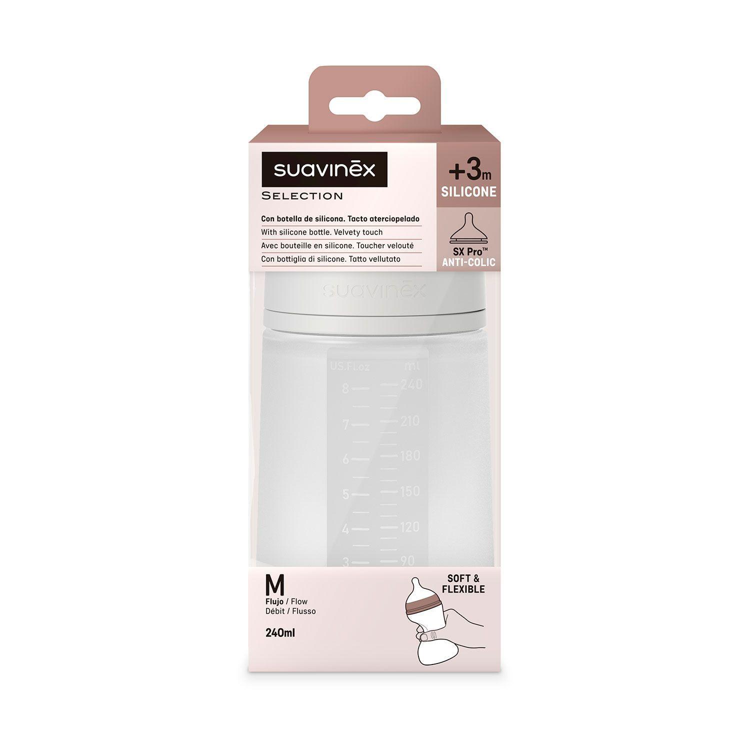 MAMADERA 240 ML SILICONA FISIOLOGICA SX PRO GRIS COLOUR ESSENCE-2