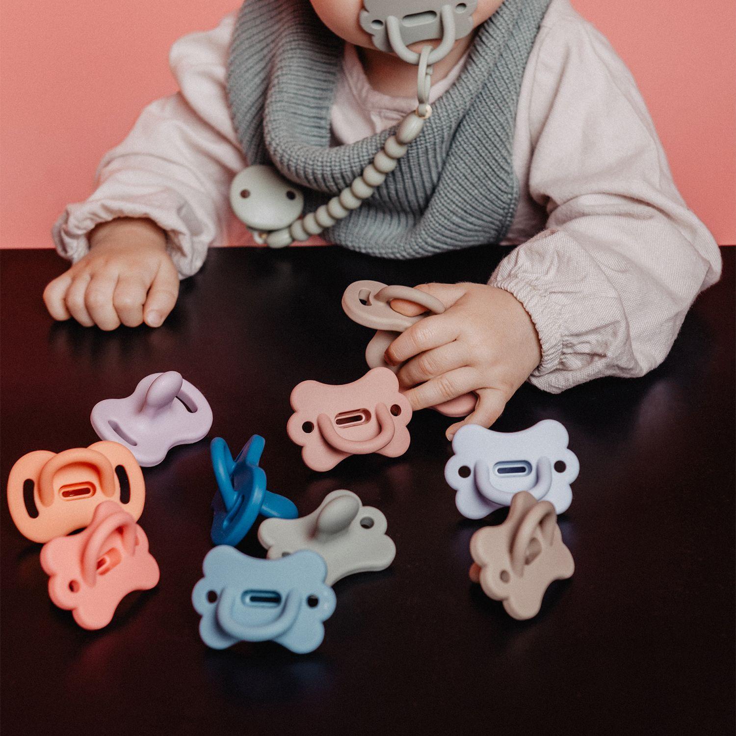 Chupete 0-6 Meses Todosilicona Fisiologico Sx Pro Intense Azul-2