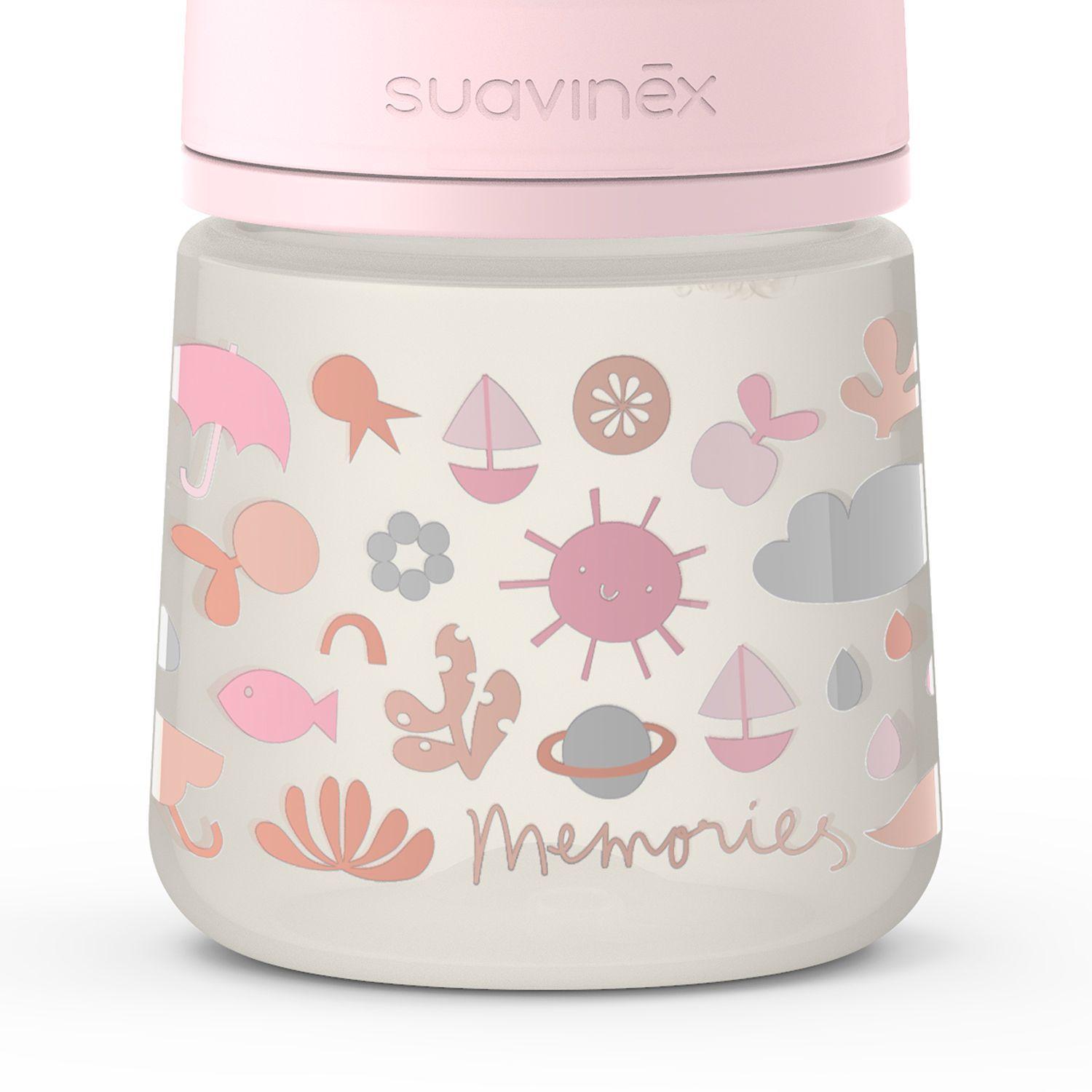 Mamadera Rosa Memories de 150ml con Tetina Fisiologica Sx Pro Flujo Lento +0 meses-3
