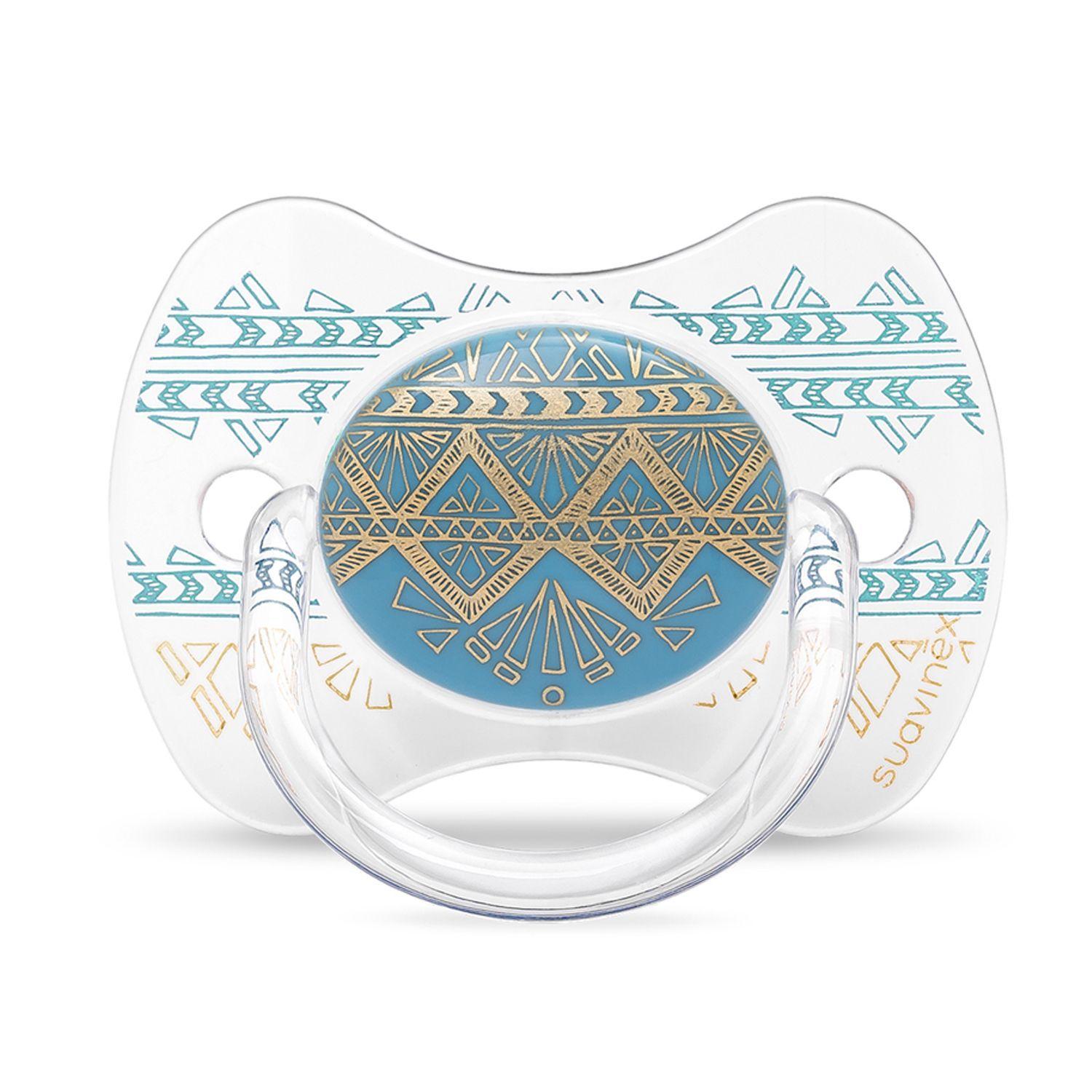 Pack Chupete Fisiológica de Silicona + Broche Couture Celeste 4/18 meses-2