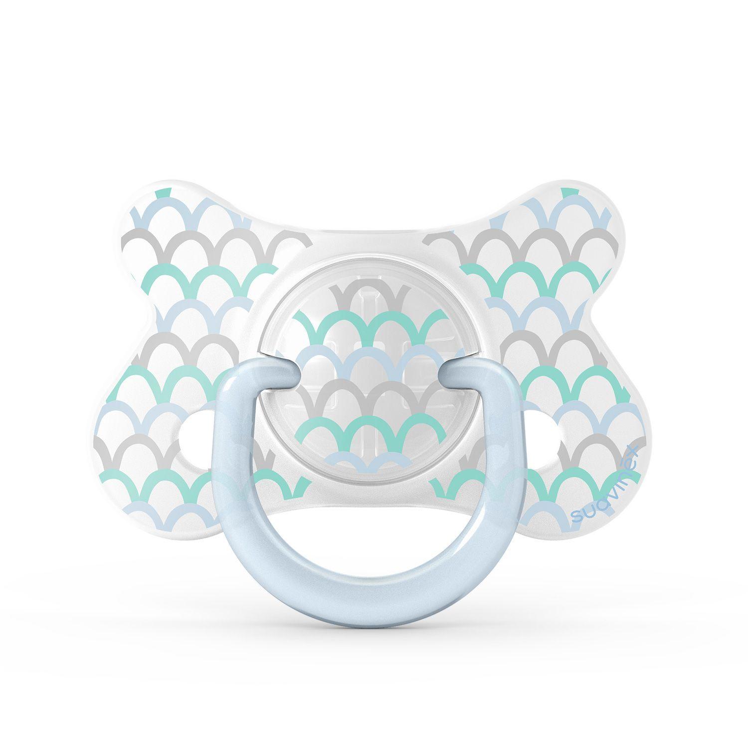 Chupete Fusion Anatomico Silicona 4-18 meses 2 Un Memories Azul-1