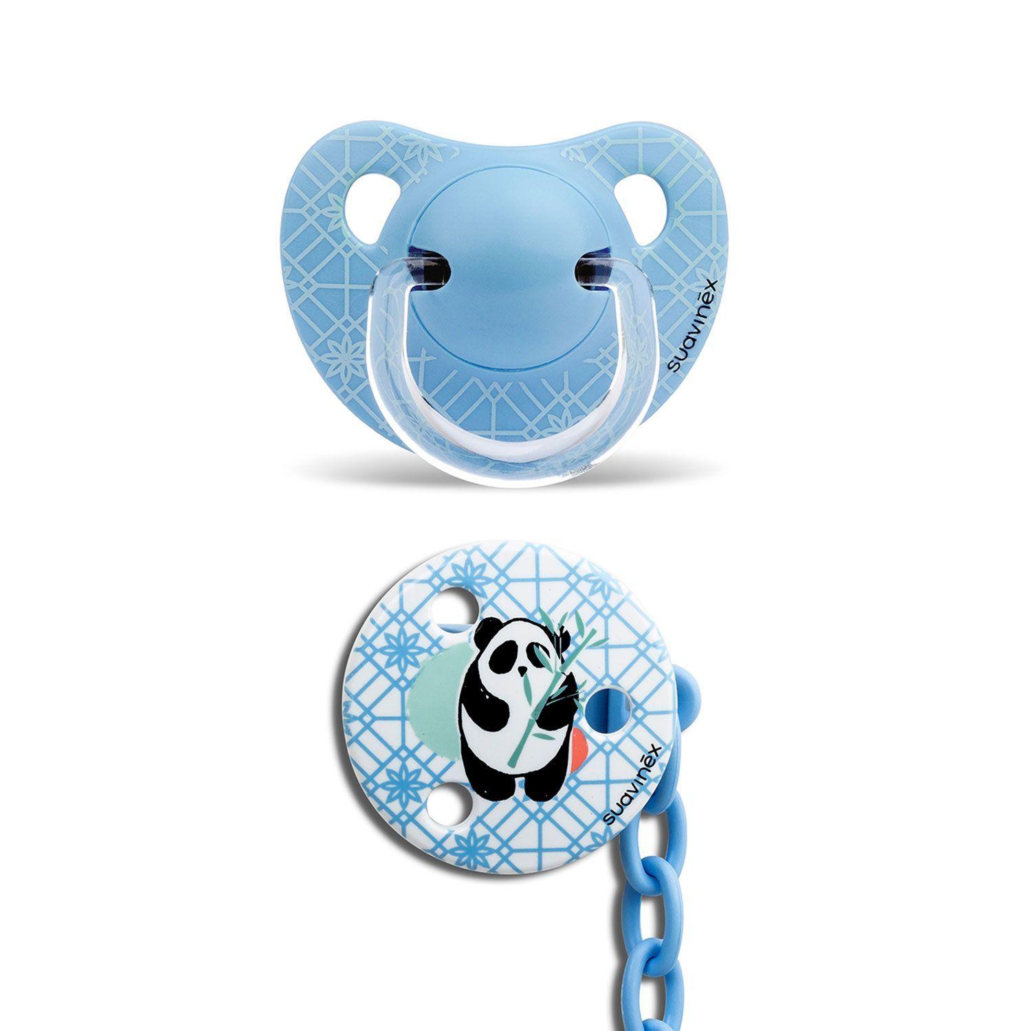 CHUPETE ANATOMICO SILICONA 6 18M BROCHE REDONDO PANDA TRAMA BLANCO-0