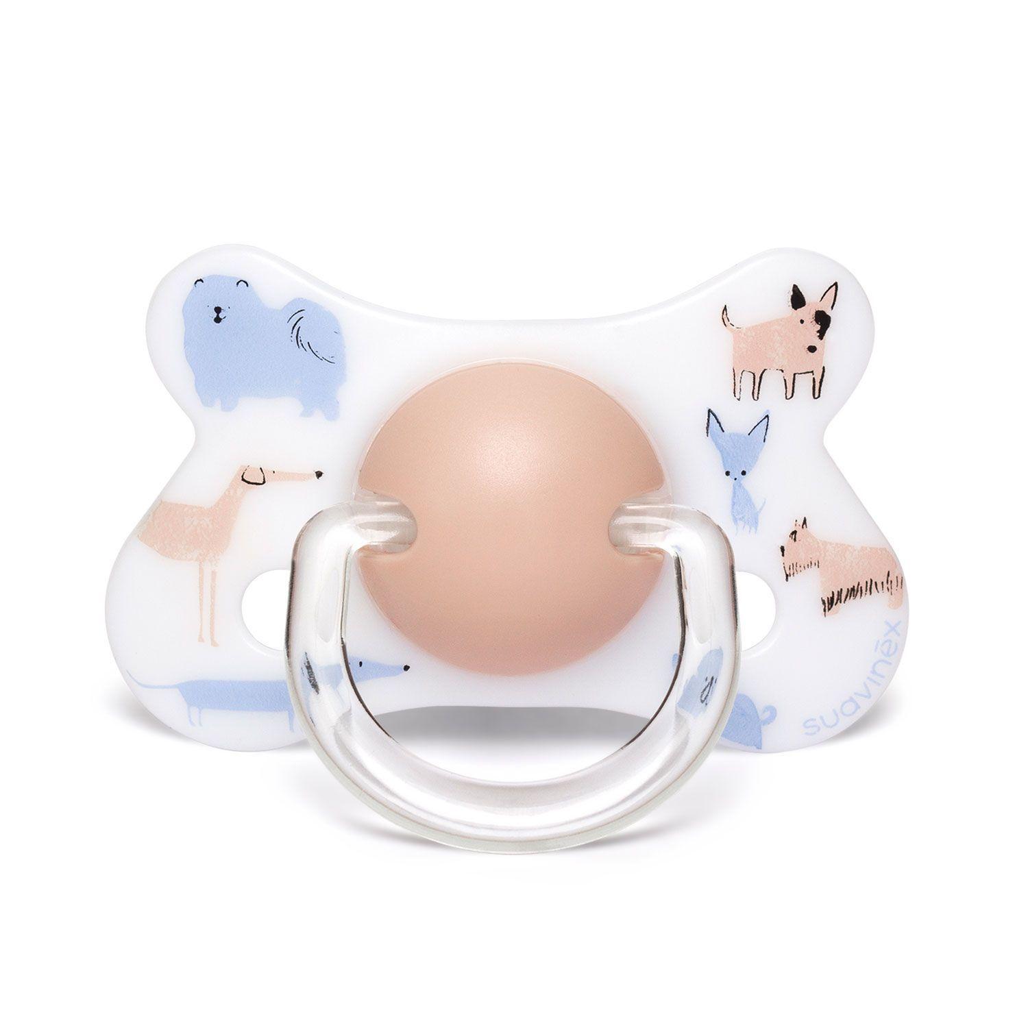CHUPETE ANATOMICO LATEX 18M 2 UNI PERROS BEIGE-2