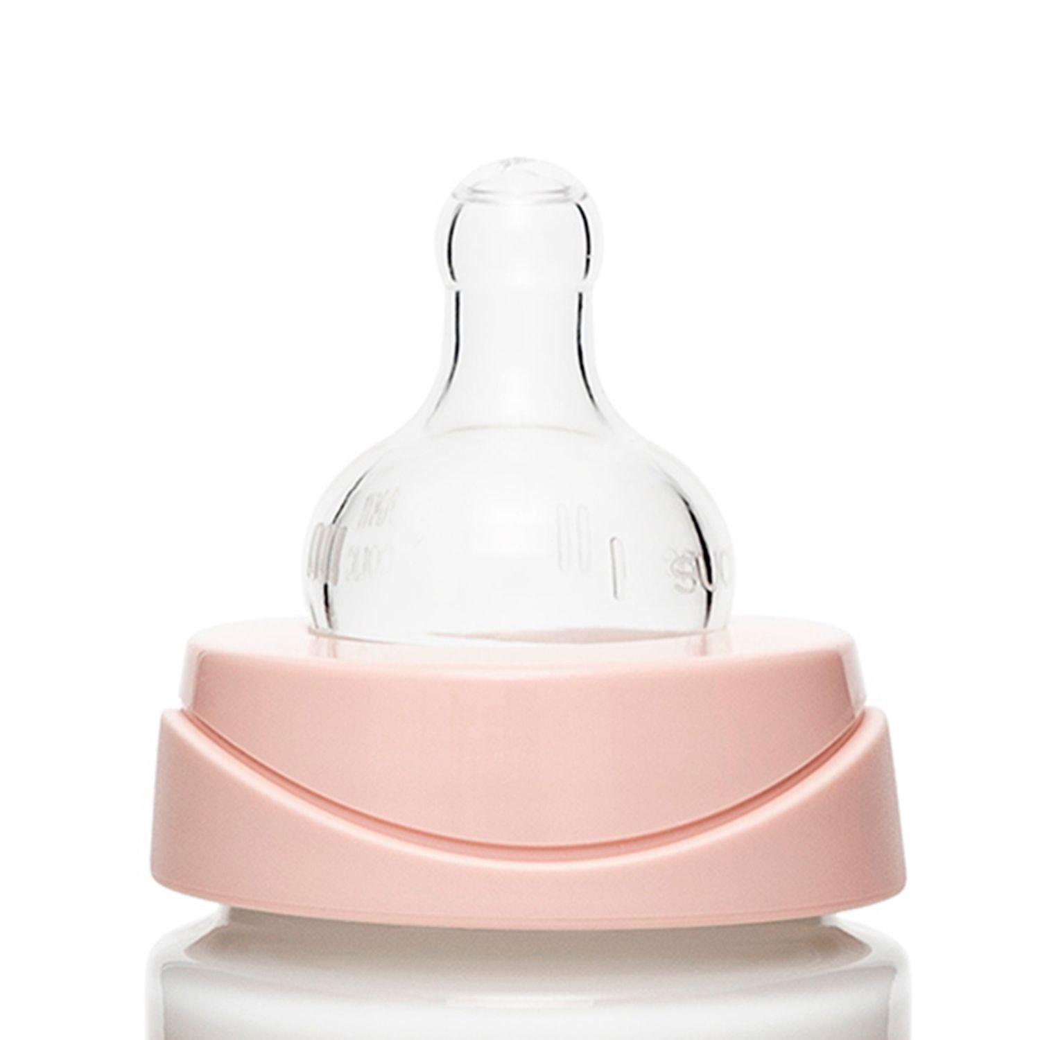 Mamadera Premium Hygge Rosa de 150ml con Tetina Redonda de Silicona Flujo Lento +0 meses-2