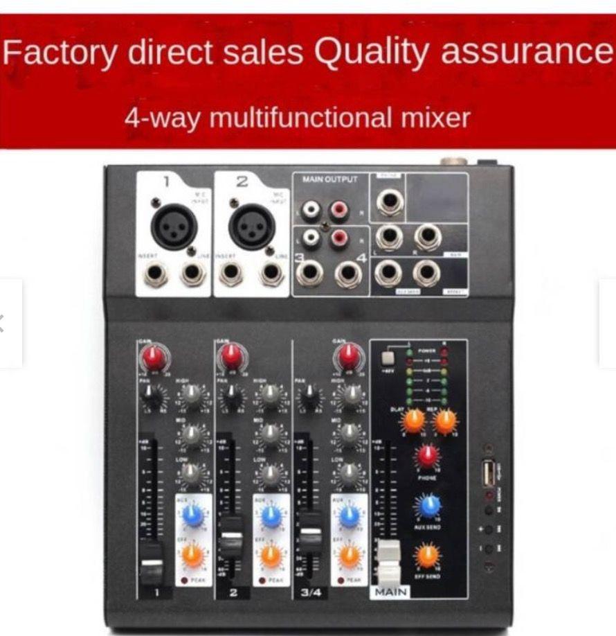 Consola Mezcladora Interfaz Mezclador F4 de 4 vías-3