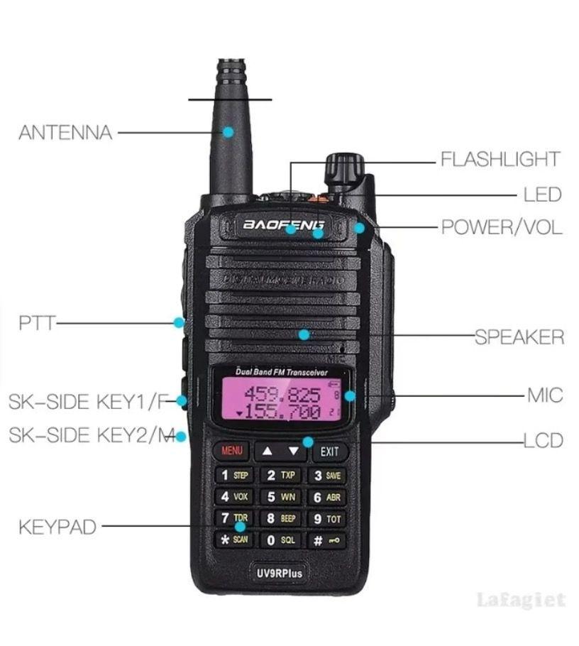 Radio Baofeng UV9rPlus Bidireccional DobleBanda VHF UHF 10W ip68-1