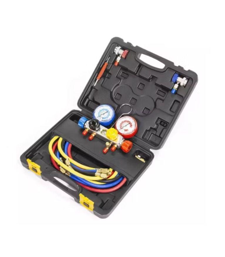 Kit Manómetro Carga Aire Acondicionado Profesional Fluoruro-2