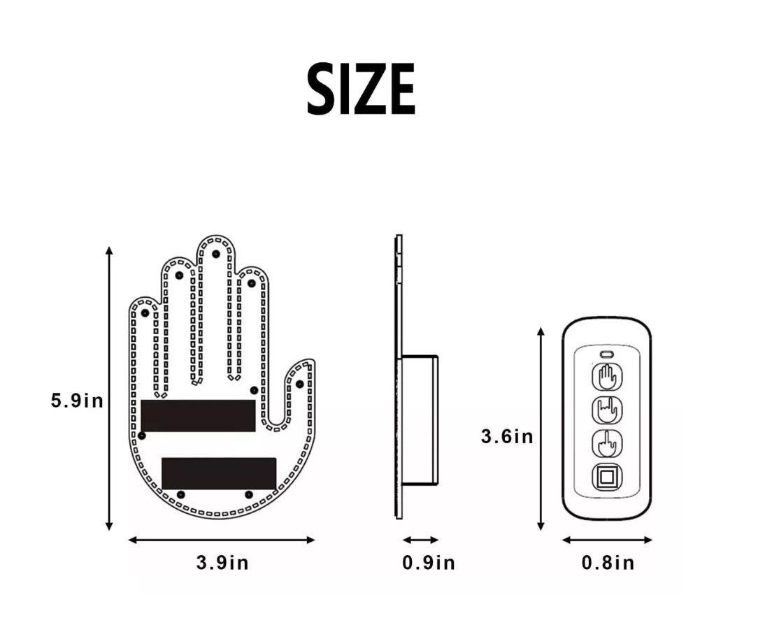 Señal De Mano Led Luz De Gesto Control Remoto a Pilas-2