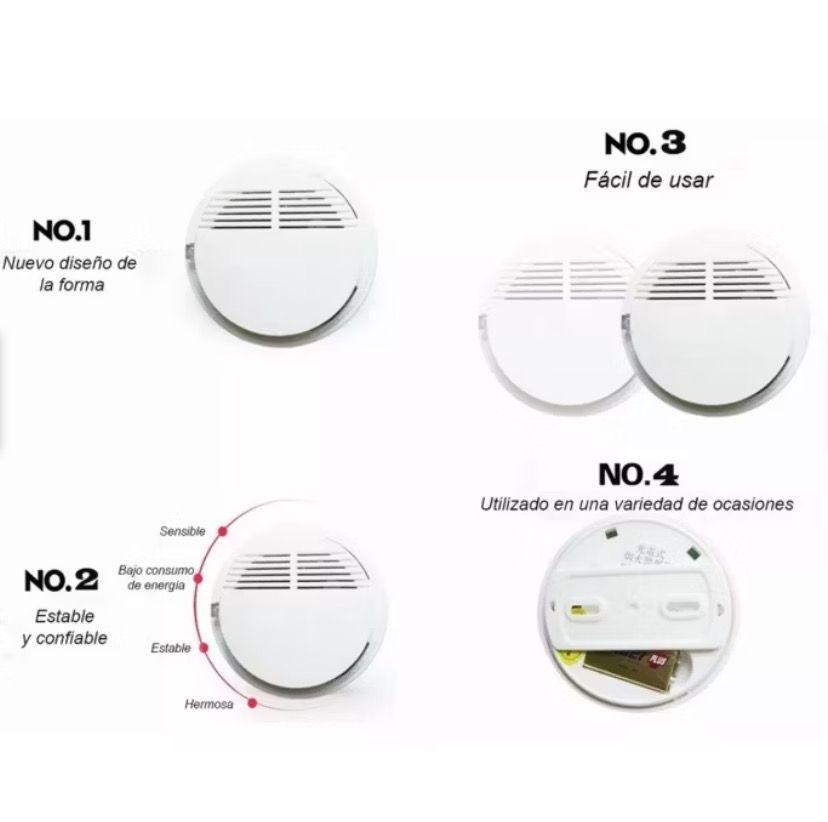 Pack x10 Alarma Inalambrico Detector Humo Contra Incendios Seguridad-4