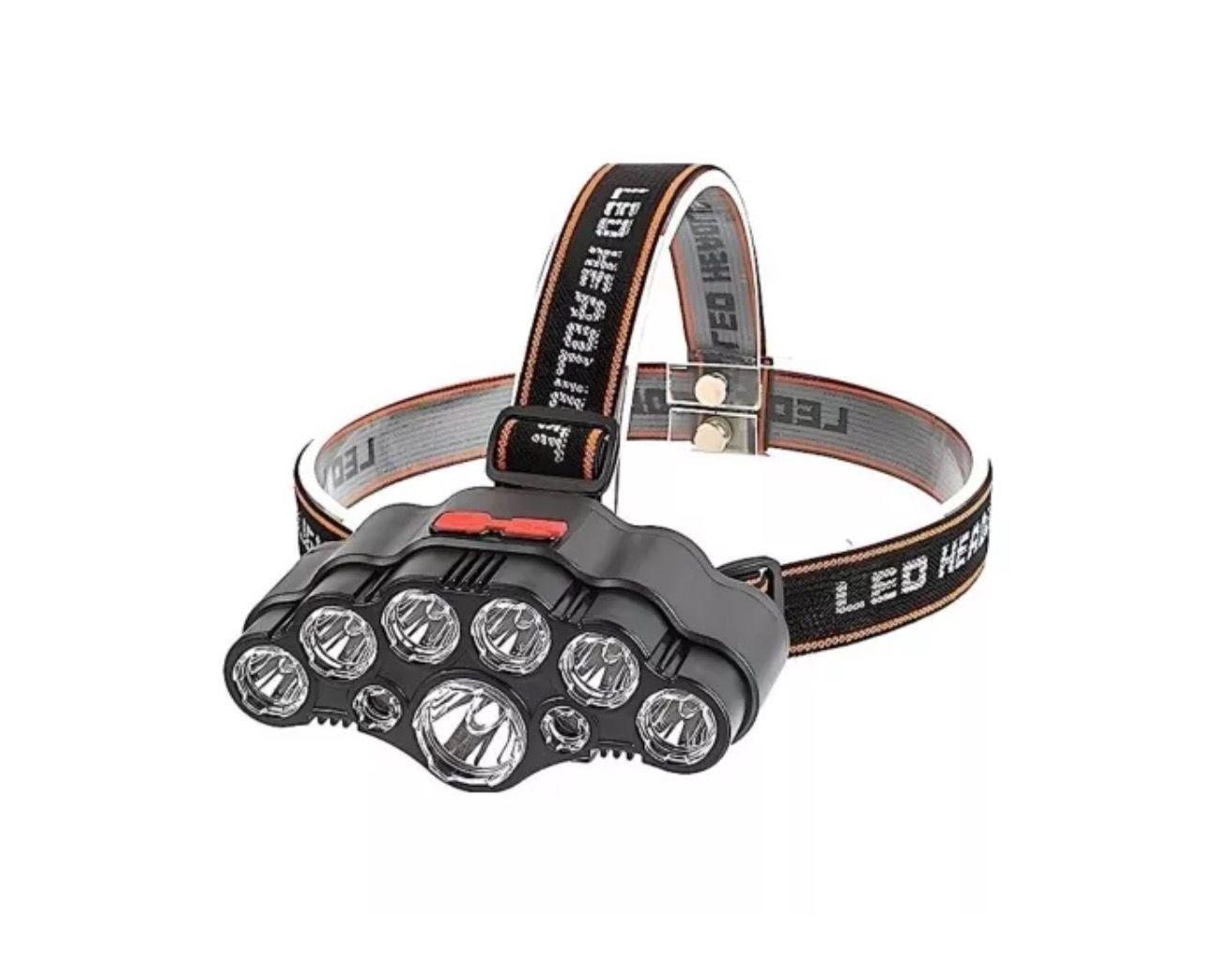 2x Linterna Minero De 9 Led, Cabeza Ajustable -0