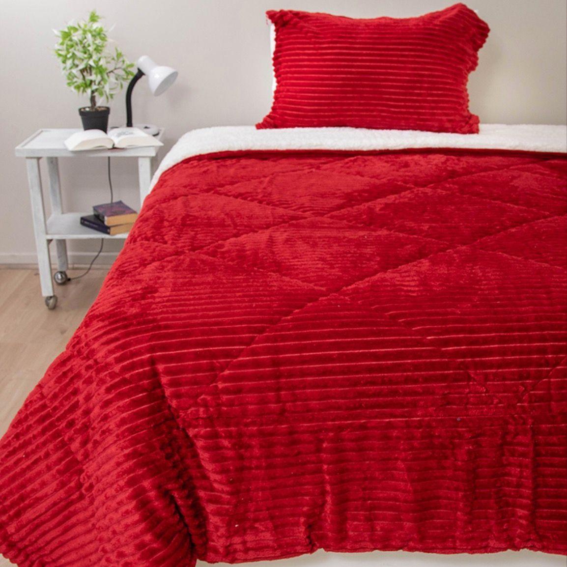 Cubrecama Sherpa Coral 2,00 x 2,30 ROJO Rallas-0