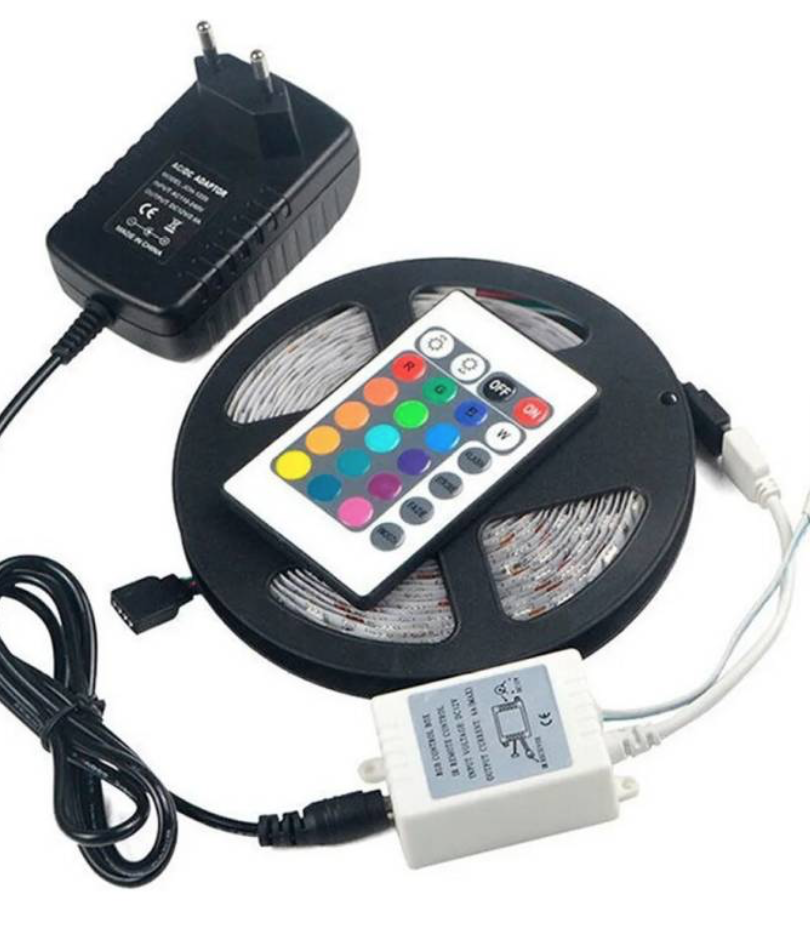 Cinta Luz Tira Led 5mt Rgb Control Luces-2