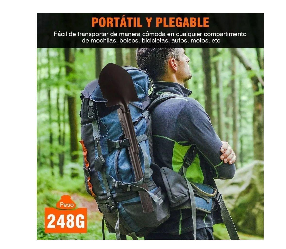Pala Plegable 2 En 1 Militar Multifuncional Campin-6