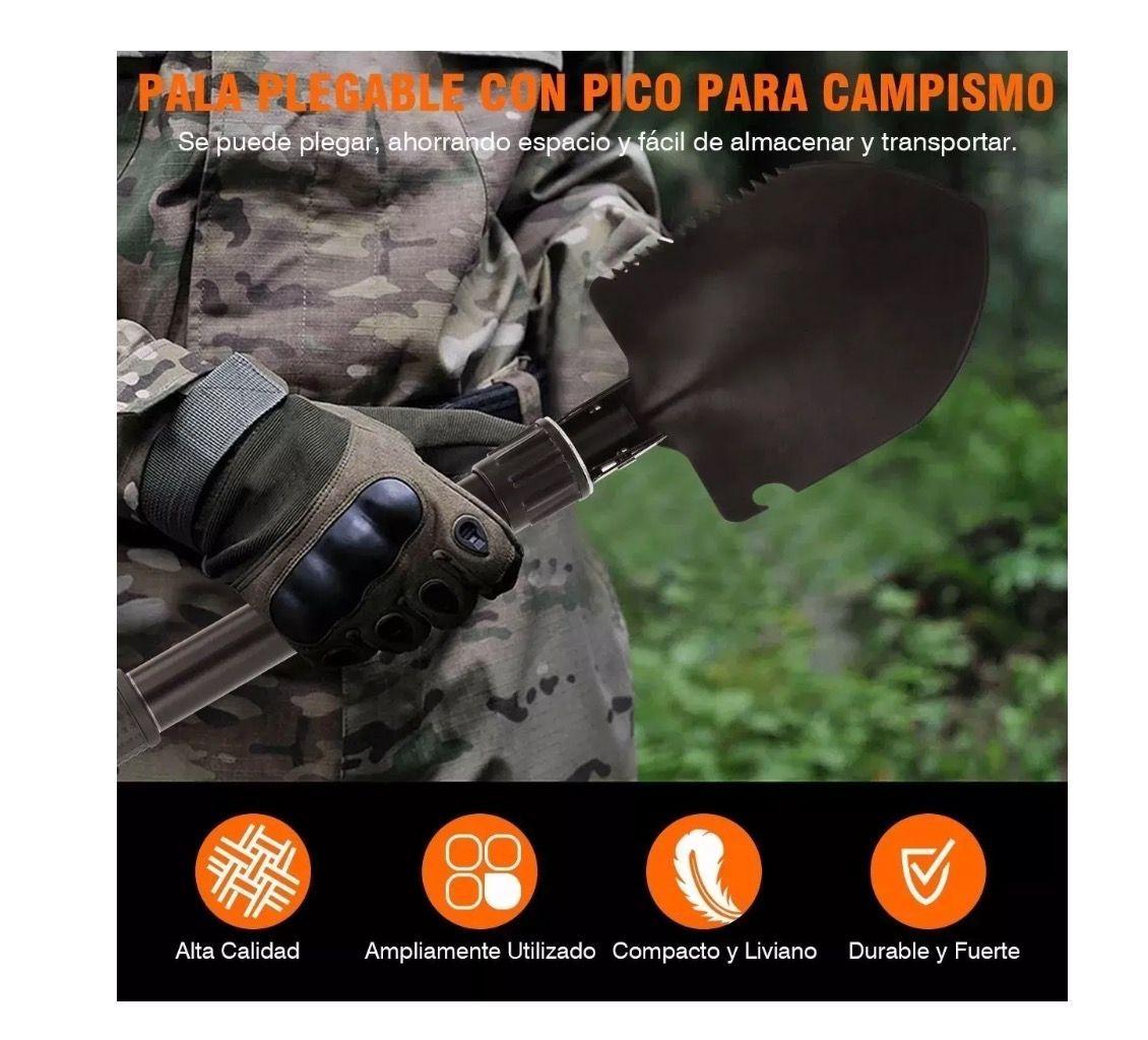 Pala Plegable 2 En 1 Militar Multifuncional Campin-3