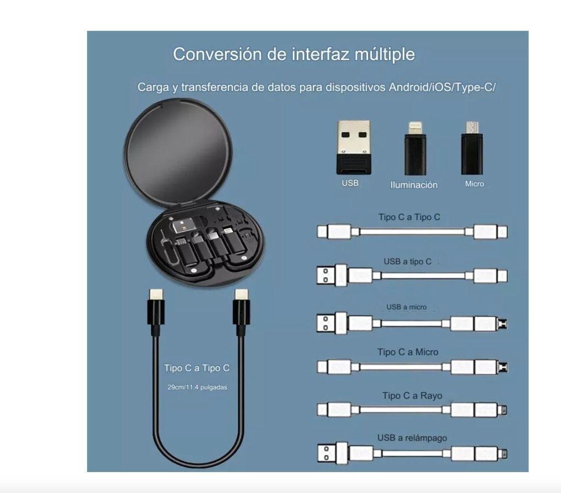 Kit Adaptador Carga Rapida Usb Tipo C Para iPhone Y Android-4