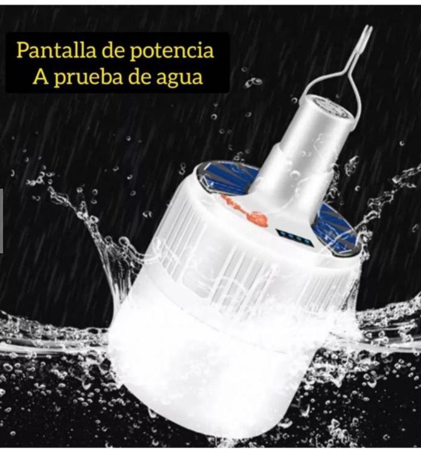 3 x Lámpara Led Solar Recargable Camping Usb Foco-5