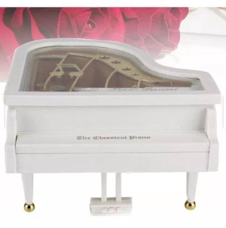 Caja De Música Mini Piano Clásico Retro Triangular Musical-3
